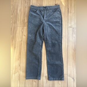 Ann Taylor Loft Corduroy Curvy High Waist Straight Pants Size 32/14 Gray
